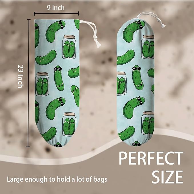 Worms Plastic Bag Holder, Reusable Shopping Bags Storage Dispenser, Fabric Garbage Trash Bags Carrier Organizer Dispenser, Green Bugs Grocery Bag Organizer, Wall Mount, Housewarming Gifts