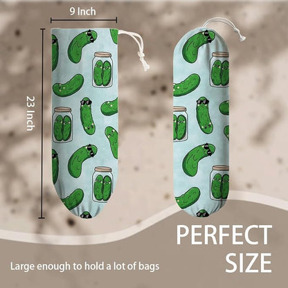Worms Plastic Bag Holder, Reusable Shopping Bags Storage Dispenser, Fabric Garbage Trash Bags Carrier Organizer Dispenser, Green Bugs Grocery Bag Organizer, Wall Mount, Housewarming Gifts