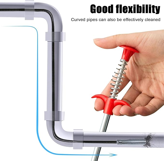 61 Inch Flexible Claw Drain Snake, Drain Clog Remover for Kitchen Bathroom Tub Toilet & Sewer Drain Cleaning