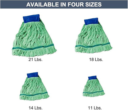 Arkwright Microfiber Tube Mop Head Replacement - (Bulk Case of 12) Heavy Duty, Lint Free, Super Absorbent & Bleach-Safe, Janitorial Essential for Commercial & Industrial Floor Cleaning, 21 oz, Green
