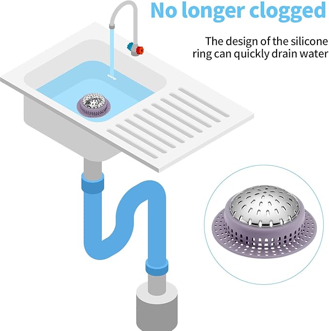 Aluvor Shower Drain Hair Catcher, Shower Drain Cover, Bathtub Drain Hair Catcher for Pop-Up & Regular Drains