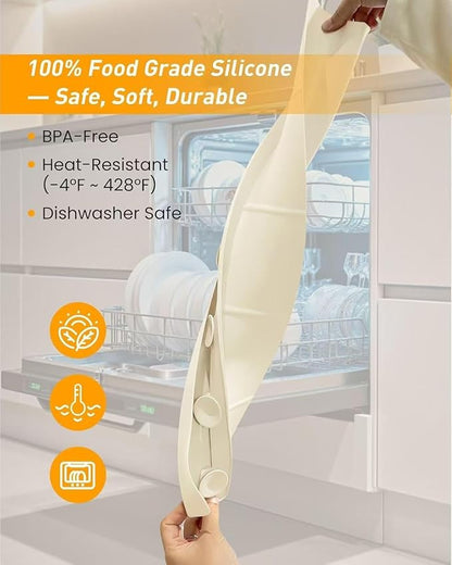 Kitchen Sink Splash Guard 30" 23" 18" Silicone Water Guard with Suction Cups, Faucet & Countertop Protector, Bathroom & Sink Edge Splash Guard Strip, Easy Install, Dishwasher Safe-Cream