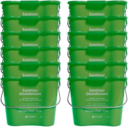 San Jamar Kleen-Pail Pro Detergent Pail Cleaning Bucket with Bail Handle for Cleaning, Kitchens, Restaurants, And Janitorial Use, Plastic, 6 Quarts, Green