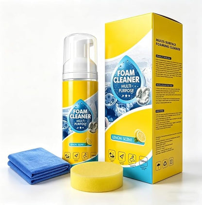 Eadwe Foam No-Rinse Cleaner, 2026 New 4-in-1 Multi-Enzyme Foam Spray Cleaner, All-Purpose Deep Cleaning Spray for Car Interior, Kitchen Grease, Bathroom Tiles, Sofa Upholstery (1Set)