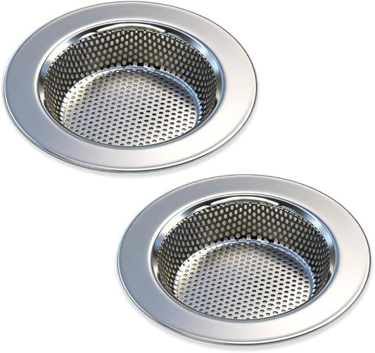 Seatery 2PCS Kitchen Sink Strainers, Sink Drain Filter, Sink Basket Strainer, 4.5 Inch Stainless Steel Sink Drain Strainer, Food Scraps Catcher for Kitchen