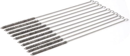 12 Inch Pipe Cleaning Brush Set with Stainless Steel Bristles, Steel Wire Tube Brush Kit for Auto Parts Polishing, Machining, Bottles, Tubes, Etc.（6mm-10pcs）