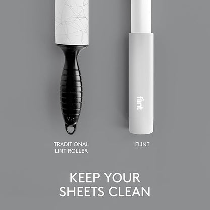 Flint Classic White Retractable Mini Lint Roller with 30 Extra Sticky Sheets, Small and Portable Lint Roller, Ideal Pet Hair Remover, Travel Lint Rollers for pet Hair Extra Sticky
