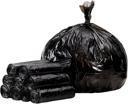 TYPLASTICS Trash Can Liner - Wholesale 1000 Count Black Garbage bags on Perforated Roll 7-10 Gallon Multipurpose for Office Bathrooms Business Home Commercial and Industrial Needs 24" x 24"