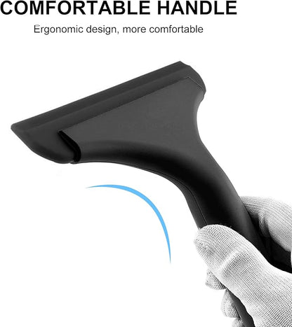 SetSail Shower Squeegee for Glass Doors Small Squeegee for Shower Glass Door Mini Silicone Squeegee for Car Window Cleaning 2 Packs, All Black