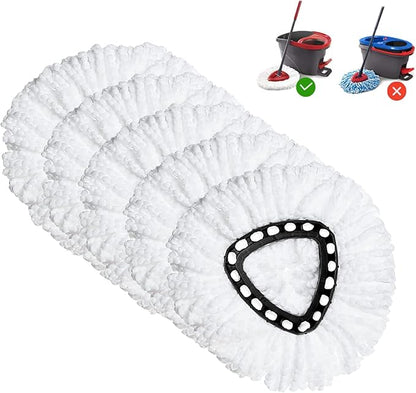 Spin Mop Replacement Head 5 Pack Mop Refill Compatible with Ocedar Triangle Swivel Mops Microfiber Swivel Mop Refill,Deep Clean,Machine Washable and Easy to Replace