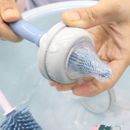 Silicone Cleaning Brush, 12" Long Handle Water Bottle Cleaner for Baby, Sports, Vase, Glassware, and Smaller Diameter Openings