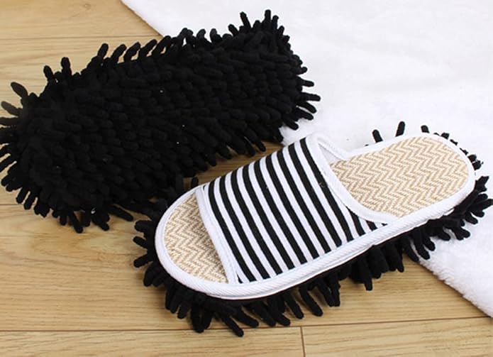 Microfiber Slippers Floor Cleaning Mop House Dust Detachable Mopping Shoes Cleaning Tool Unisex Open Toe