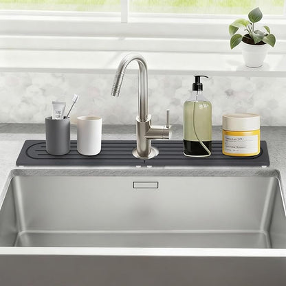 Faucet Mat for Kitchen Sink Protectors, Super Absorbent Faucet Splash Guard, Diatomite Stone Sink Tray, Stone Drying Mat for a Variety of Uses Around the House Where Water, Moisture is Plentiful
