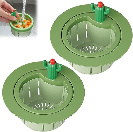 Cactus Kitchen Sink Drain Strainer, 2026 Upgrade Cactus Sink Strainer Basket, Fun Sink Accessory Innovations in Household Kitchen Supplies Bring Different Joy and Mood to The Kitchen (2pcs-Green)