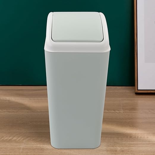 Kekow 4.5 Gallon Small Plastic Trash Can, Swing Lid Waste Can, Blue