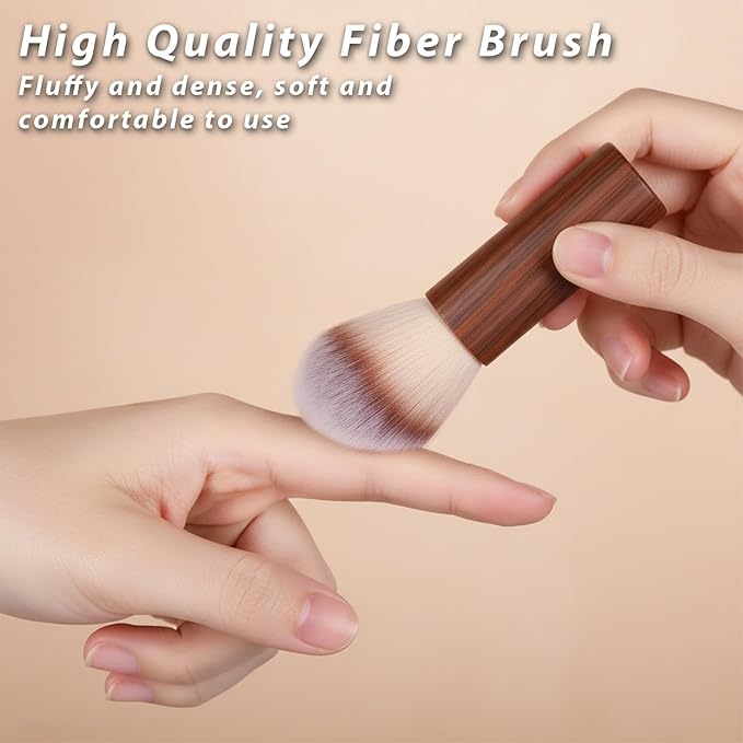 Nail Art Dust Brush Powder Remover Brush with Wooden Handle Manicure Dust Clean up Tool for Acrylic UV Gel Nail Arts Soft Makeup Brushes Blush Brushes Cosmetics Blending Liquid Foundation