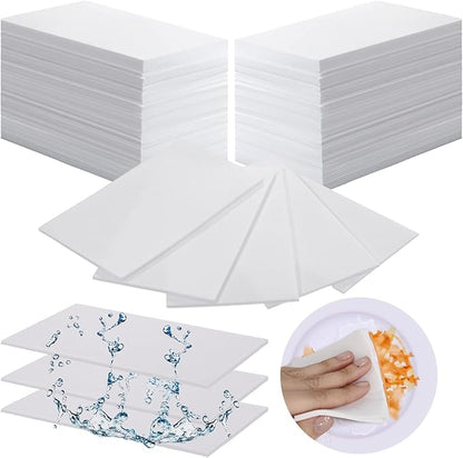 Sawysine 100 Pack Eraser Sheets Sponge Disposable Thin Cleaning Melamine Sheets Foam Sponge Pads Home Eraser Wipes for Kitchen Shoe Furniture Bathroom Shower Cleaner