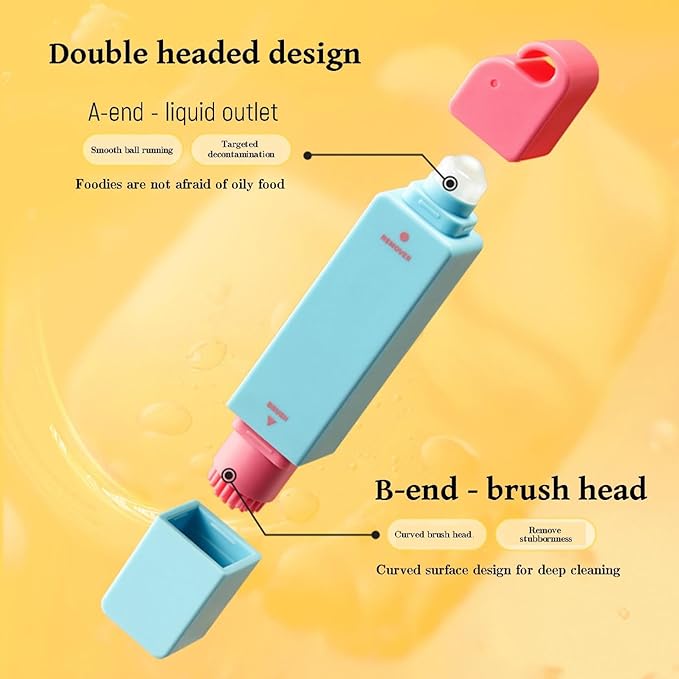Portable Instant Stain Remover Pen,3-Second Stain Remover Pen for Clothes,Water Free Clean,Double Head Instant Treater Sticks With Lanyard,Travel & Pocket-Sized (2, Blue)