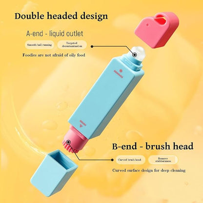 Portable Instant Stain Remover Pen,3-Second Stain Remover Pen for Clothes,Water Free Clean,Double Head Instant Treater Sticks With Lanyard,Travel & Pocket-Sized (2, Blue)