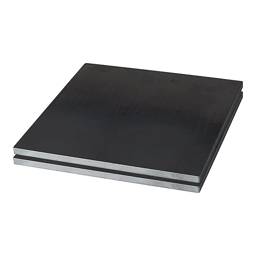 Weldable 5/16 Inch Hot Rolled Mild Steel Plate Mill Finish (6 x 6 Inch, Pack of 2) - Made in USA
