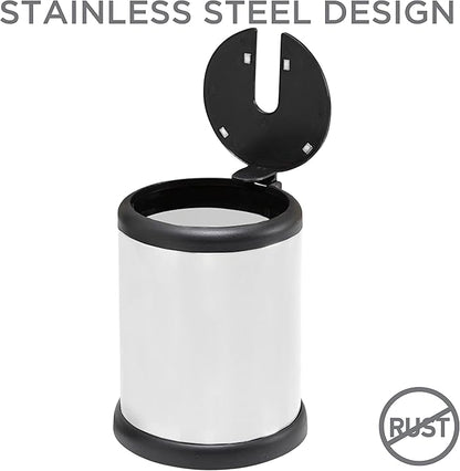 Bath Bliss Toilet Brush and Holder | Self Closing Lid | 360 Degree Brush Head | Bathroom Cleaning | Compact Size | Storage and Organization | White (Pack of 2)