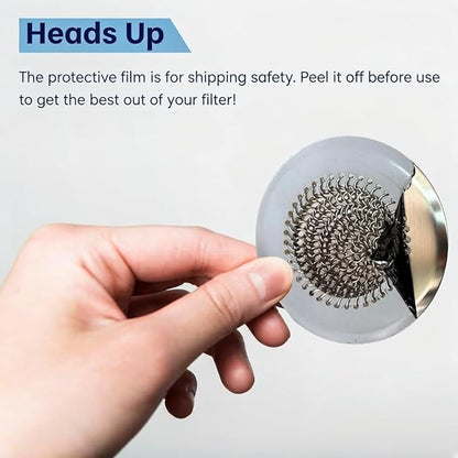 2 Pack Chainlink Kitchen Sink Drain Strainer 4.4 Inch - 304 Stainless Steel Wide Rim Sink Strainer, Chainmail Sink Filter, Fits Most US Kitchen Sinks