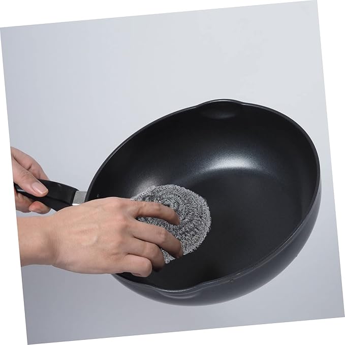 Alipis 6pcs Stainless Steel Pot Scrubbers Set Heavy Duty Wire Ball Cleaners for Kitchen Metal Sponge for Pot and Pan Cleaning for Home Chefs and Kitchen Use