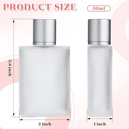 Tessco for you 6 Pcs 50/100ml Frosted Glass Bottle Perfume Atomizer Refillable Spray Empty Perfume Dispenser Fine Mist Atomizer Cosmetic Container for Travel Men Women (1.7 Ounces,Silver Gray)