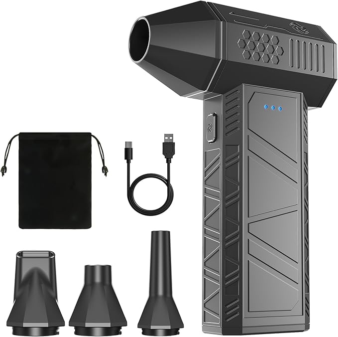 YOTON Compressed Air Duster 110,000 RPM, Cordless Electric Air Duster Replaces Canned Air Spray, Rechargeable 3-Gear Keyboard Cleaner, Air Blower for Computer, Electronics, Camera, Car & Outdoor