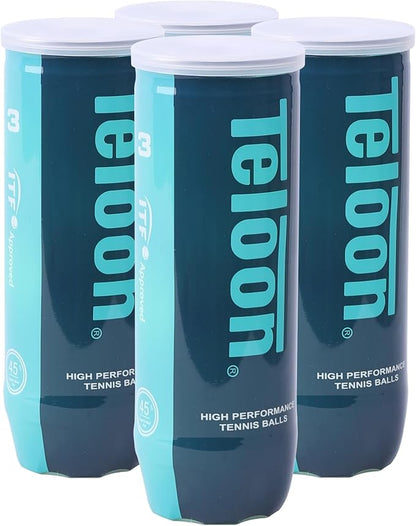 Teloon Championship Tennis Balls - Extra Duty - Regular Duty Felt Pressurized Tennis Balls