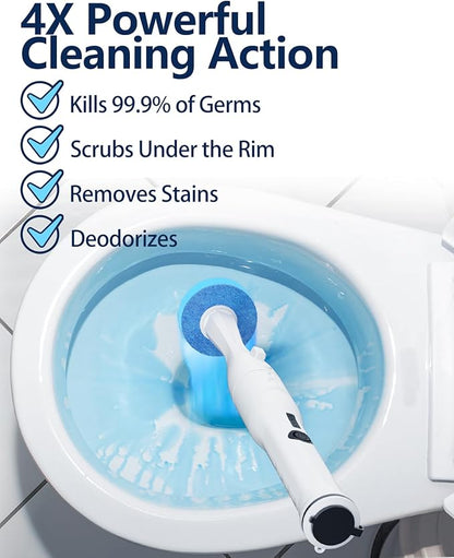 36PCS Disposable Toilet Brush Heads for Leebein HK-047 Electric Toilet Brush, 36 Wand Refills for Leebein Electric Toilet Bowl Cleaning Brush, 3 Layer Sponge Brush with Cleaner, Machine Not Included