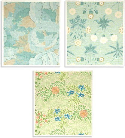 6 - Pack Swedish Kitchen Dish Cloths - Reusable Paper Towels for Counters & Dishes - Eco Friendly Cellulose Sponge Cloth (Flower Pattern)
