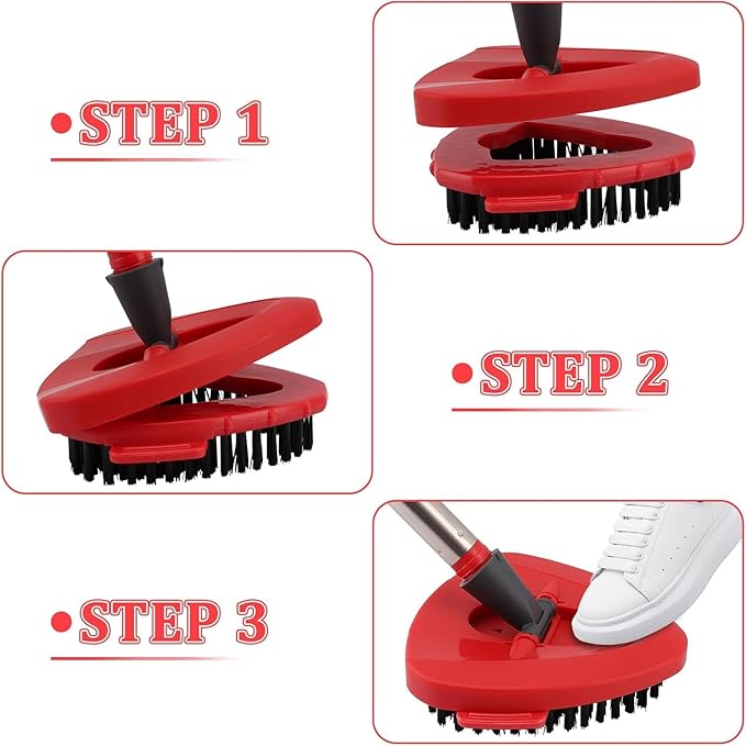 Scrub Brush, 2 Pcs Spin Mop Scrub Brush Head Compatible for O Cedar EasyWring 1-Tank System, Hard Bristle Cleaning Brush for Bathroom, Kitchen, Tub and Tile (2pack Brush)