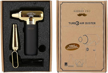 Compressed Air Duster - Electric Duster for Hair Barber, 3 Gear Mini Portable Jet Dry Air Blower, Cordless Vacuum Cleaner, for PC, Office,Salon, Fan, Laptop, Keyboard, Car -Black Gold