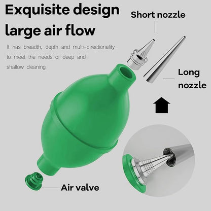 Air Duster, Large Dust Ball Hair Dryer Manual Silicone Blow Pump Cleaning Tool Coffee Grinder, Camera, Keyboard, Watch Dust Removal Tool Coffee Cleaning Tool (Green)