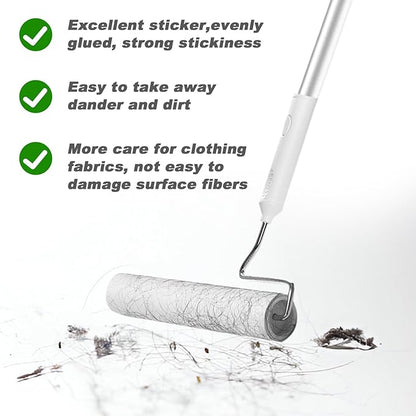 6.3 inch Wide Lint Roller Refills, Value Pack 16 Rolls Extra Sticky Lint Rollers Refill, Pet Hair Sticky Roller Refills for Floor, Couch, Carpet, Bed, Clothes(Pack of 16, Total 960 Sheets)