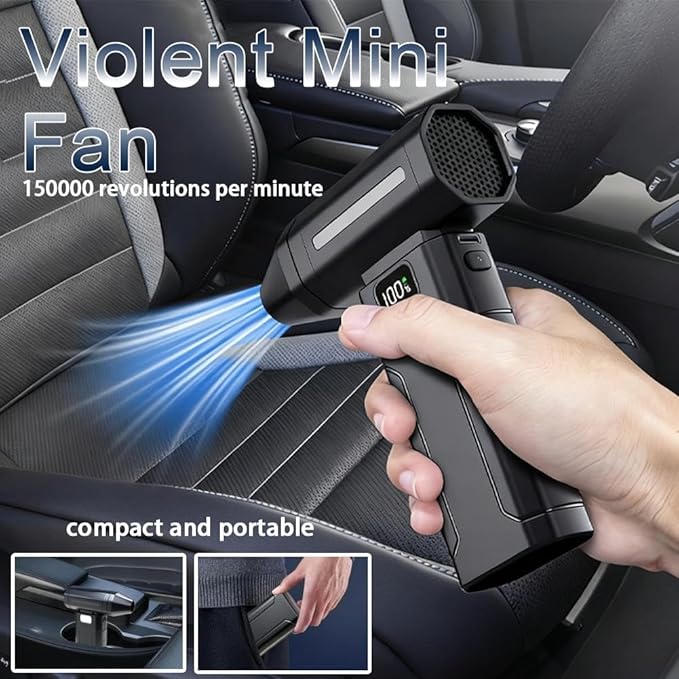 Electric Compressed Air Duster,150000RPM Cordless Air Duster,Super Power Cordless Mini Blower Cleaner,5 Gear Adjustable Dust,Fast Charging for Computer,Keyboard,Outdoor,Car,Home Cleaning