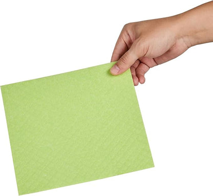 Restaurantware Swedish Dishcloths Pack of 200 Cellulose Reusable Absorbent Green Kitchen Towels, Washable Quick-Dry Dish Towels, Sustainable Cleaning Cloths Super-Absorbent Biodegradable Odorless