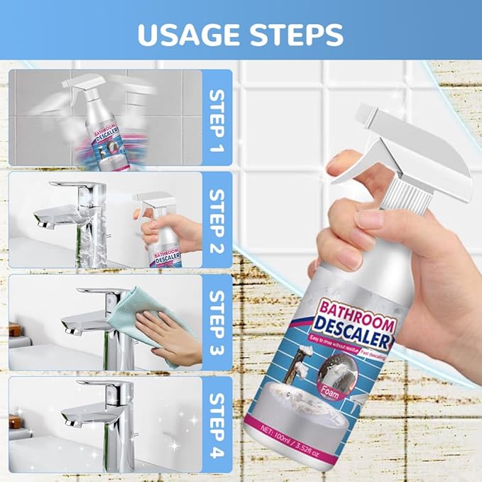 Eadwe Stubborn Stains Cleaner, 2025 Upgrade Bathroom Descaler Cleaners, Multipurpose Bathroom Foam Cleaner, Bathrooms Descaler Spray for Toilet Bath Shower Glass Sink Cleane (3)