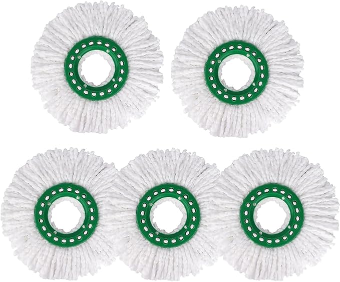 Mop Head Replacement for Libman Tornado Spin Mop System, Resuable Microfiber Mop Refill Pad, Easy to Replace, Machine Washable - White（5 Pack）