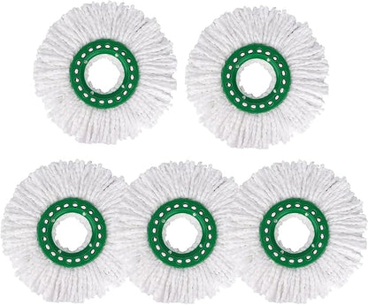 Mop Head Replacement for Libman Tornado Spin Mop System, Resuable Microfiber Mop Refill Pad, Easy to Replace, Machine Washable - White（5 Pack）