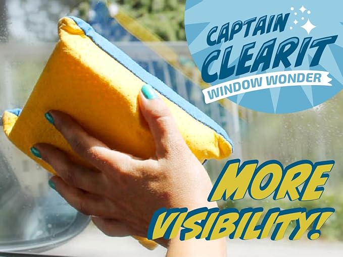 Sponge - Window Cleaner Tool for Car Windshield, Mirrors, Glass - Non-Scratch, Super Absorbent Window Cleaning Sponges - Car Cleaning Supplies 2-Pack - 6 X 4.5 X 2 in