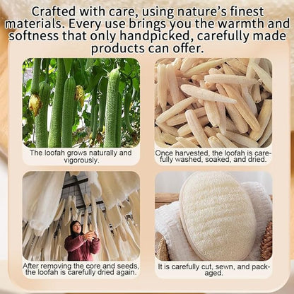 Natural Loofah Loofah Sponge loofahs for Travel Bath Sponge, Loofahs for Travel, Loofahs for Women and Men, Dishcloth Kitchen Cloth (2 Pack) (S)