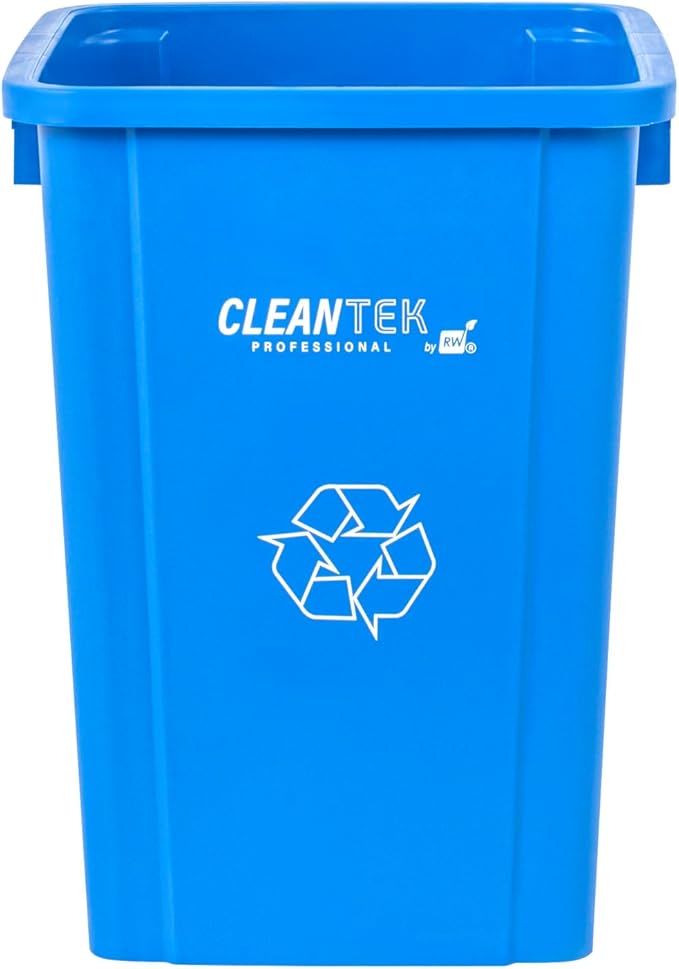 Restaurantware-Clean Tek Professional 19 Gallon Trash Can, 1 Square Waste Basket - Lid Sold Separately, Space Saving, Blue Plastic Garbage Bin, Ideal For Home, Office, Restaurant, And More