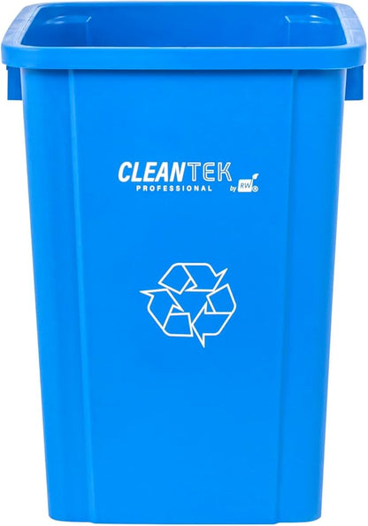 Restaurantware-Clean Tek Professional 19 Gallon Trash Can, 1 Square Waste Basket - Lid Sold Separately, Space Saving, Blue Plastic Garbage Bin, Ideal For Home, Office, Restaurant, And More