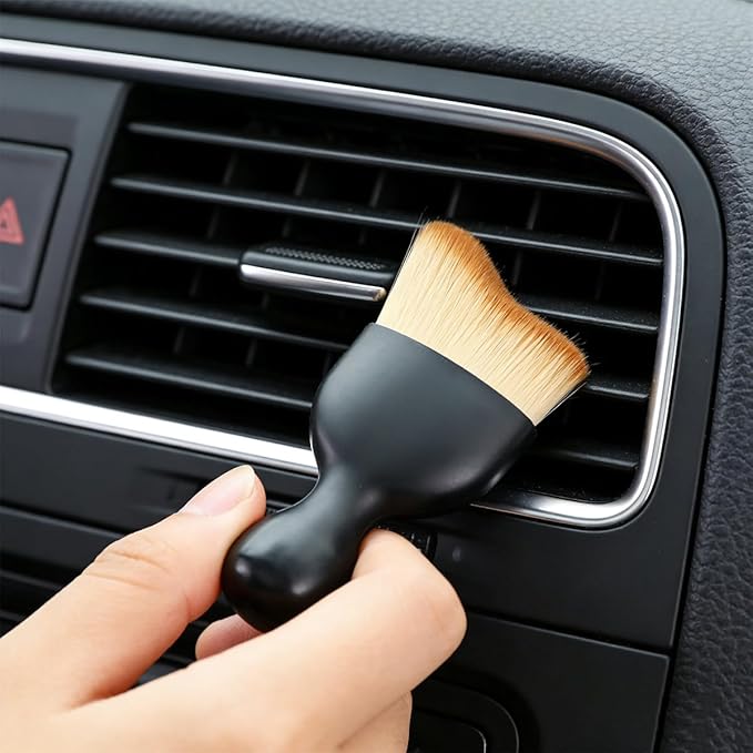 9PCS Car Detailing Brush Kit, Includes 5 Soft No Scratch Detail and 2 Air Vent & 2 Wire Brush, Multi-Use Automotive Interior Detailing Duster Tool Kit, Universal for Most Vehicles