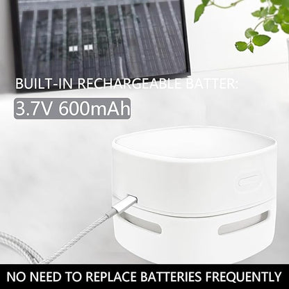 Mini Desktop Vacuum Cleaner, USB Handheld Computer Dust Collector, Portable Vacuum with Auto Power Off Function. for Home, Office, Sewing Machines, Keyboards, Cars