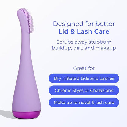 Blinkjoy Electric Eyelid Brush 2 – Optometrist Approved Lid Hygiene Tool for Demodex, Blepharitis & Dry Eyes – Gently Removes Dirt, Oil & Makeup to Support Healthy Lid Hygiene (Purple)