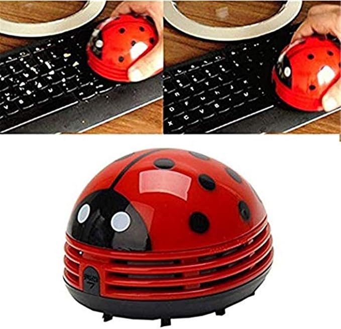 Ladybug Cartoon Mini Vacuum Cleaner Dust Sweeper Cordless Corner Desktop Vacuum Cleaner Mini Cute Home Office