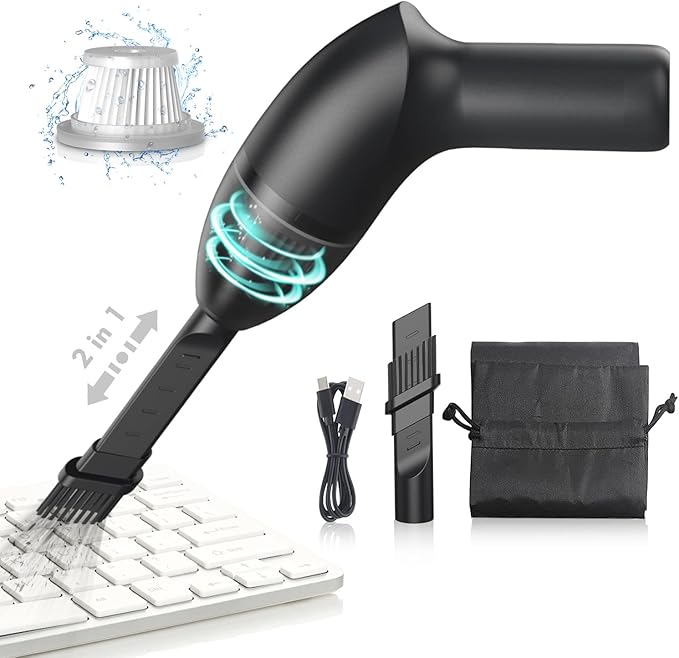 Keyboard Cleaner|Mini Vacuum for Desk, Handheld Cordless Computer Vacuum Rechargeable (with LED Light) for Cleaning Hairs, Crumbs for Desktop, Piano, Car Interior & Sewing Machine Clean [A043]